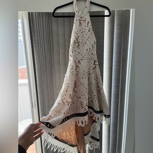 White lace halter dress
